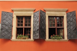 two windows with several window panes